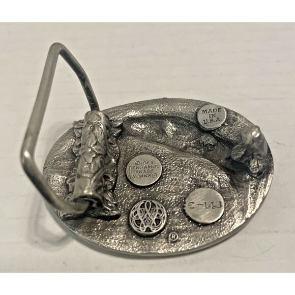 Vintage Bergamot Brass Works Bass Fish Belt Buckle Fishing Fisherman 1977 E-143 - Picture 5 of 7